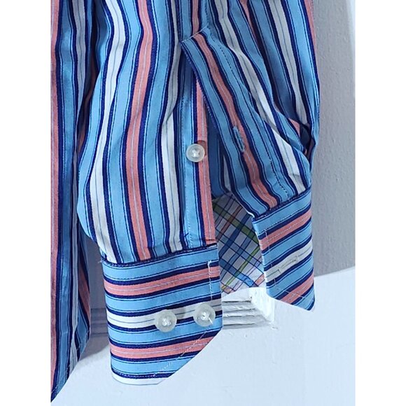 Tailorbyrd Collection Men's Striped Button-Up Shirt Size Large - Picture 10 of 10